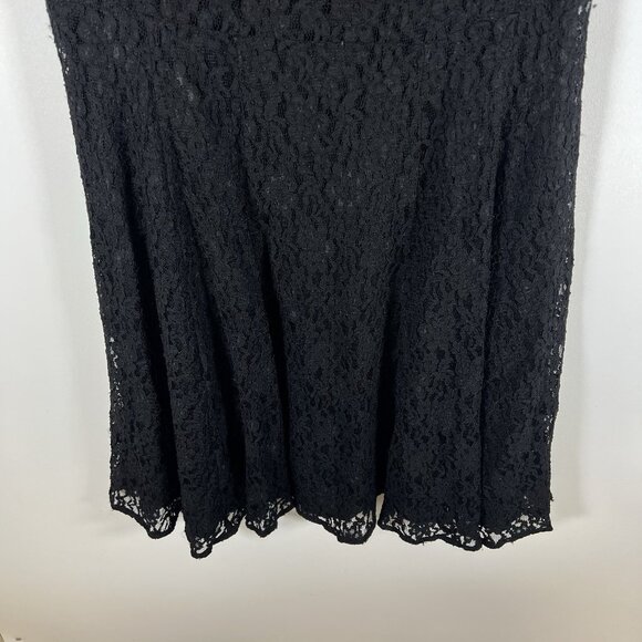 L.K. Bennett Black Lace Short Sleeve Knee Length Sheath Dress Size 10 Designer - Picture 4 of 9